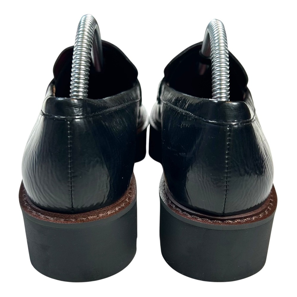 Sarto Tassel Loafers Women 9 Black Platform Lug Sole Leather - Picture 4 of 10